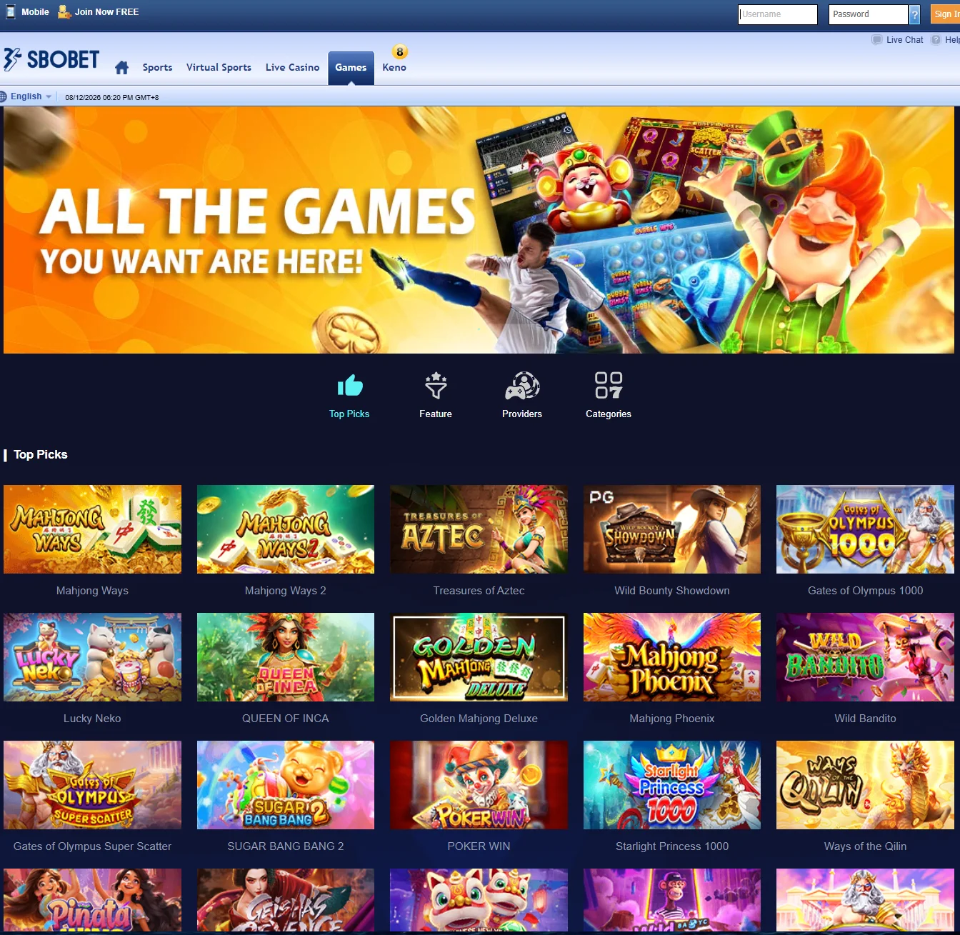 SBOBET - Games