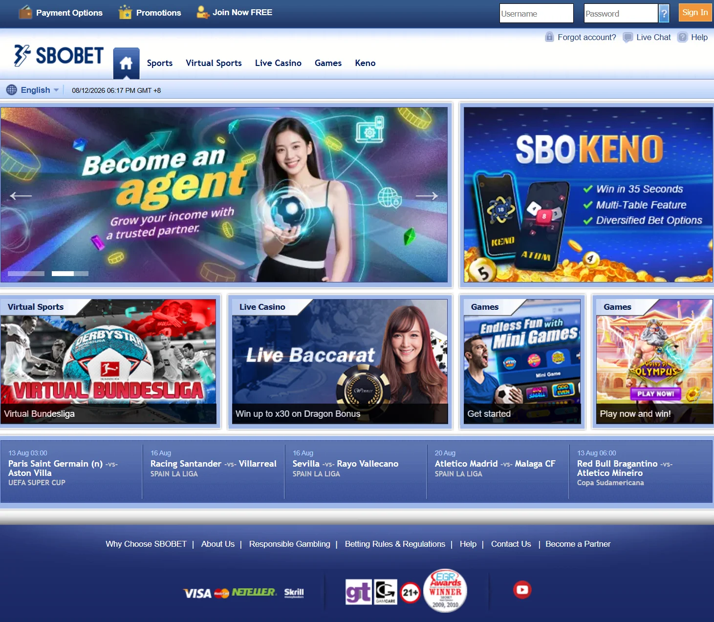SBOBET - Homepage